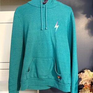 Aviator Nation Teal Hoodie with Vibrant Design
